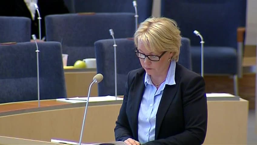 Stillbild från Interpellationsdebatt, Fas 3 i jobb- och utvecklingsgarantin