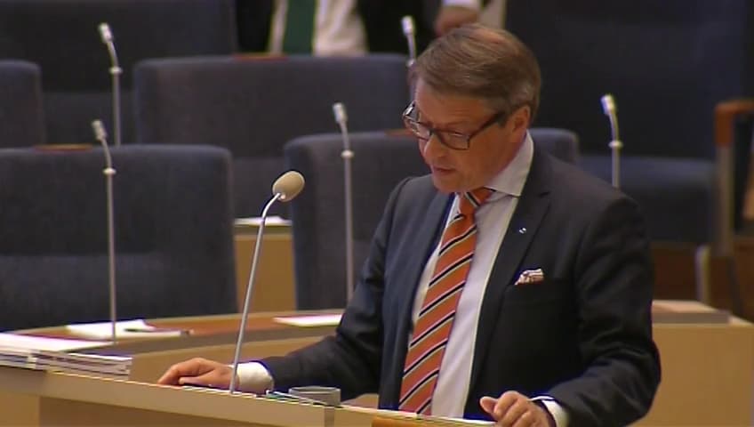 Stillbild från Interpellationsdebatt, Tillgång till dator och telefon vid rättspsykiatrisk vård