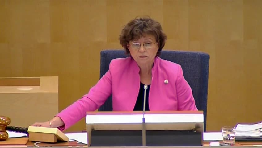 Stillbild från Debatt om förslag, Nya regler om prospekt