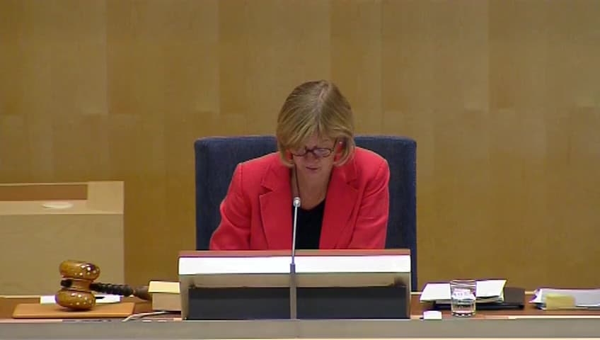 Stillbild från Debatt om förslag, Förtydligande av arbetsgivares ansvar för sjuklön