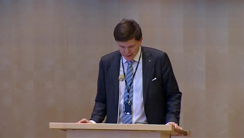 Stillbild från Debatt om förslag, Kommittéberättelse 2012 m.m.