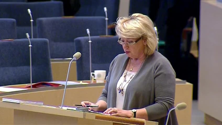 Stillbild från Interpellationsdebatt, Behovet av en nationell snöskoterpolitik