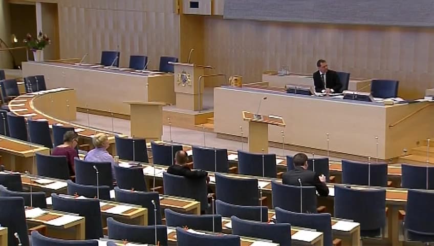 Stillbild från Debatt om förslag, Ansvar och engagemang – en nationell strategi mot terrorism