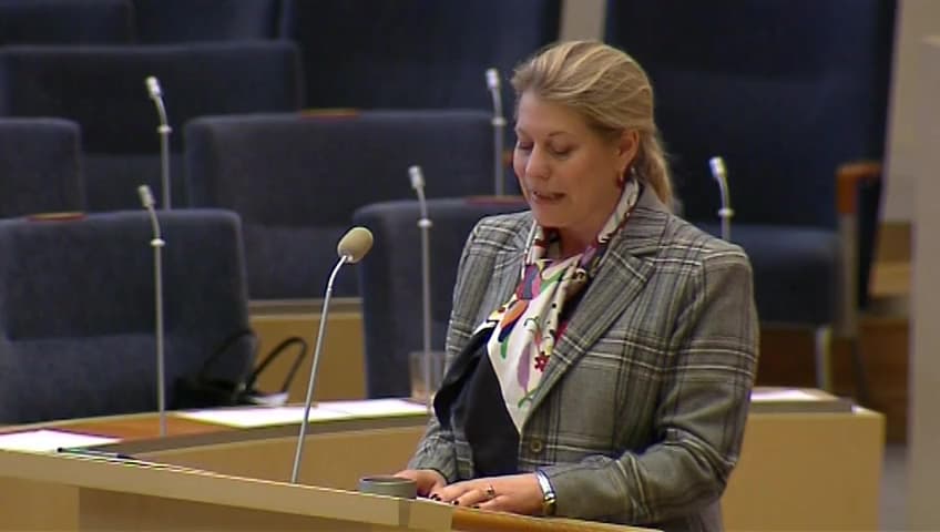 Stillbild från Interpellationsdebatt, Statligt kontrollerbar kommunikationsinfrastruktur
