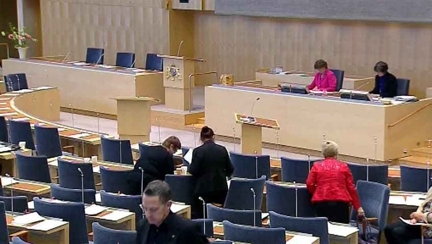 Stillbild från Debatt om förslag, Genomförande av vägarbetstidsdirektivet för egenföretagare