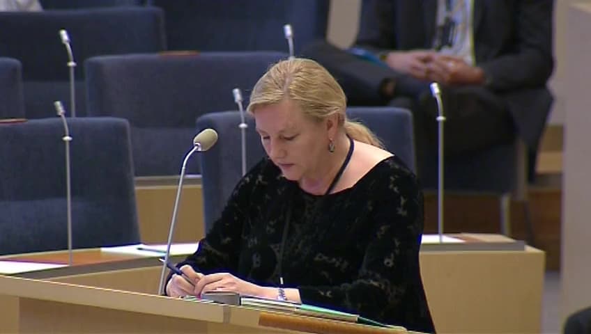Stillbild från Interpellationsdebatt, CSR i transportsektorn