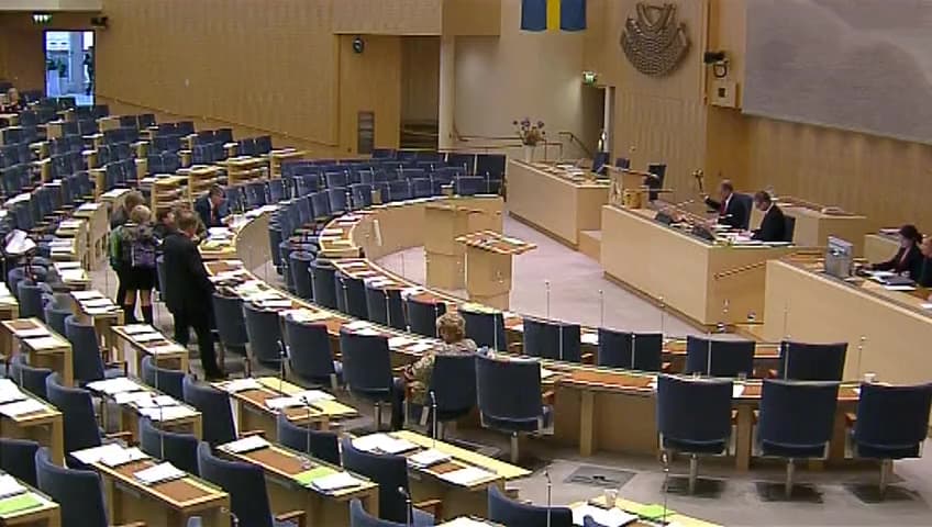Stillbild från Debatt om förslag, Upphävande av lagen om tillfällig försäljning