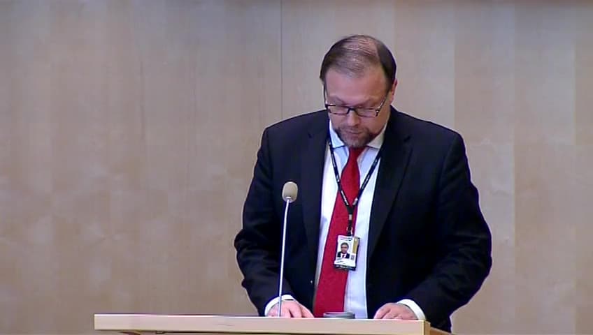 Stillbild från Debatt om förslag, Kontrollstation signalspaning