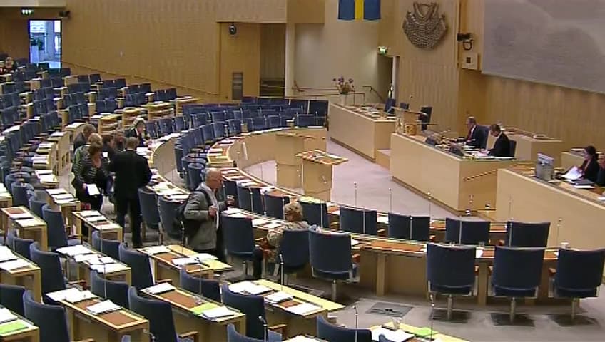 Stillbild från Debatt om förslag, Upphävande av lagen om exploateringssamverkan