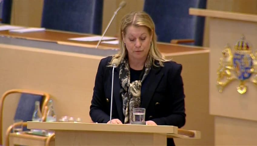 Stillbild från Interpellationsdebatt, Rätt räckestyp på svenska vägar