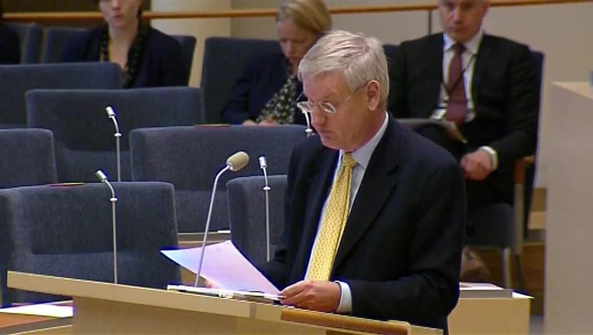 Stillbild från Interpellationsdebatt, Säkerhetssamarbete kring Barents hav