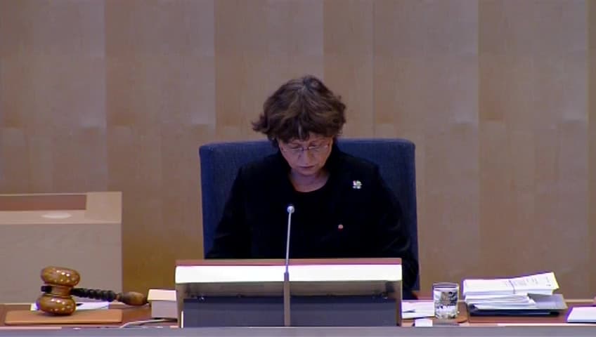 Stillbild från Debatt om förslag, Bemyndigande om krav på och kontroll av vissa elmätare