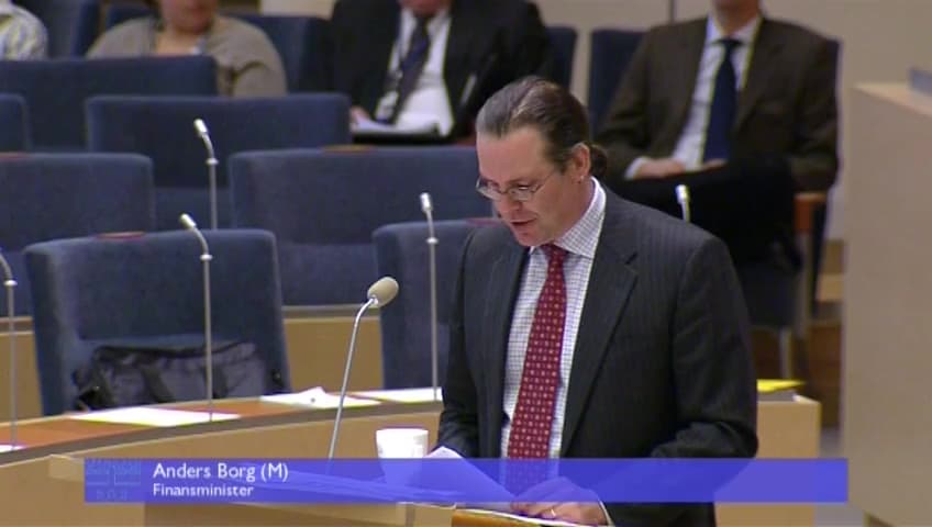 Stillbild från Interpellationsdebatt, Minskade skatteintäkter genom F-skattsedelssystemet