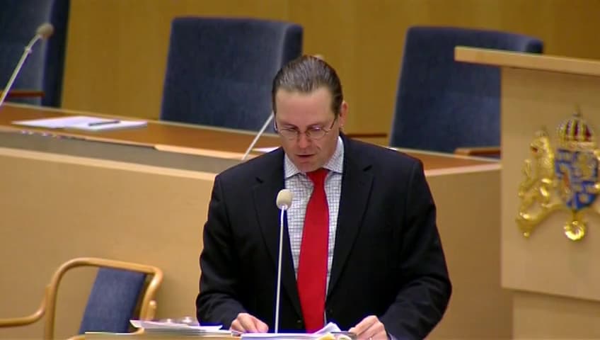 Stillbild från Interpellationsdebatt, Jobbkrisen och kommunalskattehöjningar