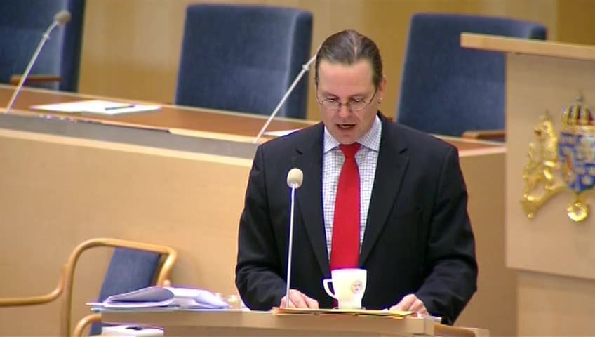 Stillbild från Interpellationsdebatt, Världsbankens lån till Sydafrika för att bygga kolkraftverk