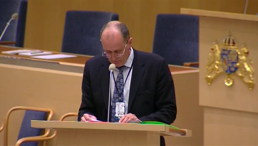 Stillbild från Interpellationsdebatt, Kundernas ställning på bankmarknaden