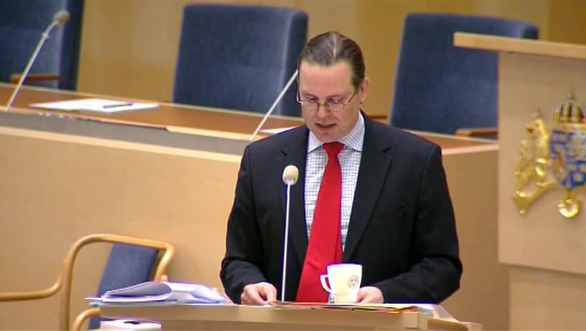 Stillbild från Interpellationsdebatt, Sveriges hållning till EIB:s utlåning till fossilbaserade projekt