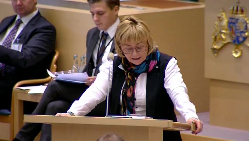 Stillbild från Interpellationsdebatt, ACTA