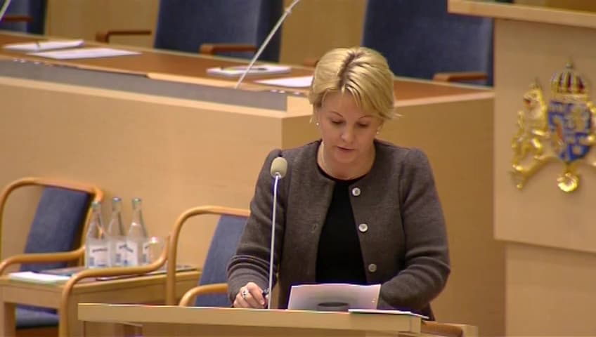 Stillbild från Interpellationsdebatt, Åtgärder mot butiksrån