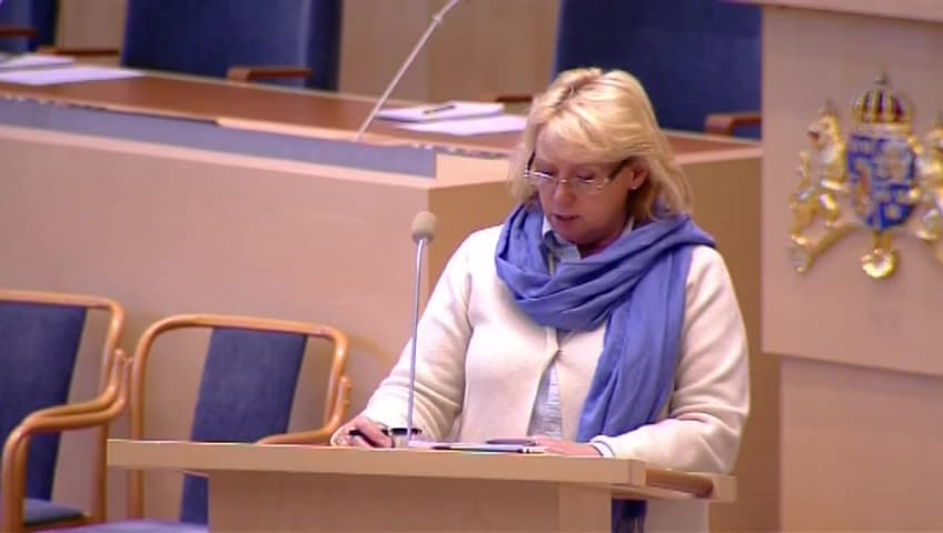 Stillbild från Interpellationsdebatt, Åtgärder för att minska koldioxidutsläppen från lastbilstrafiken