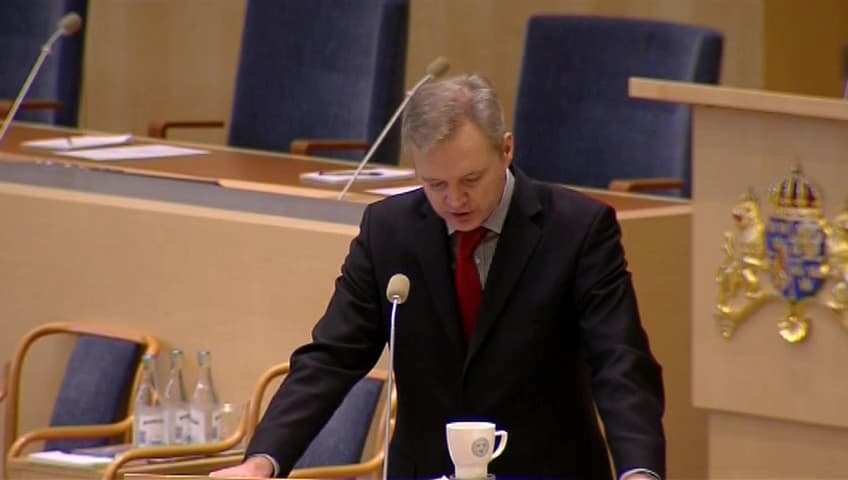 Stillbild från Interpellationsdebatt, Nationella säkerhetsintressen