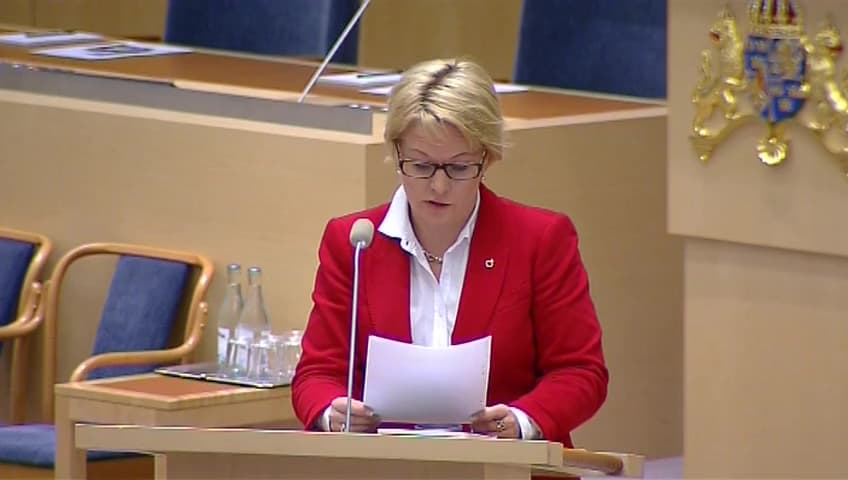 Stillbild från Interpellationsdebatt, Lagen om anställningsskydd