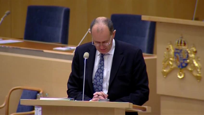 Stillbild från Interpellationsdebatt, Försäljning av Bilprovningen
