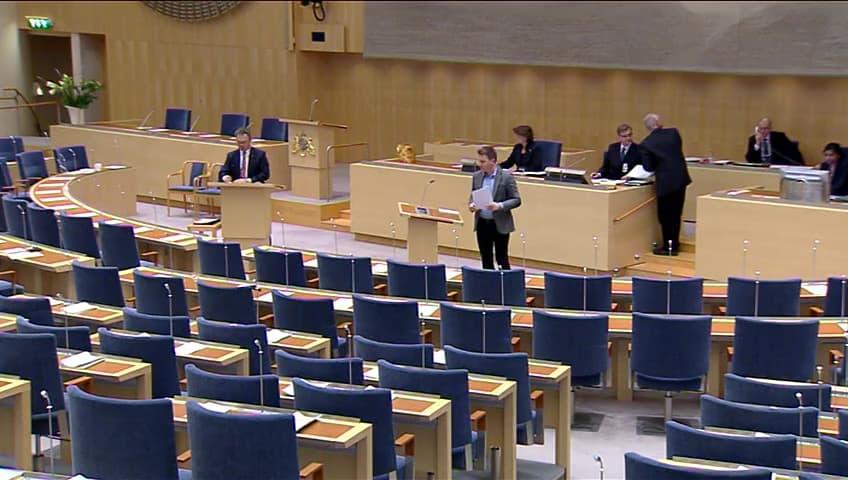 Stillbild från Interpellationsdebatt, Palestinas medlemskap i Unesco
