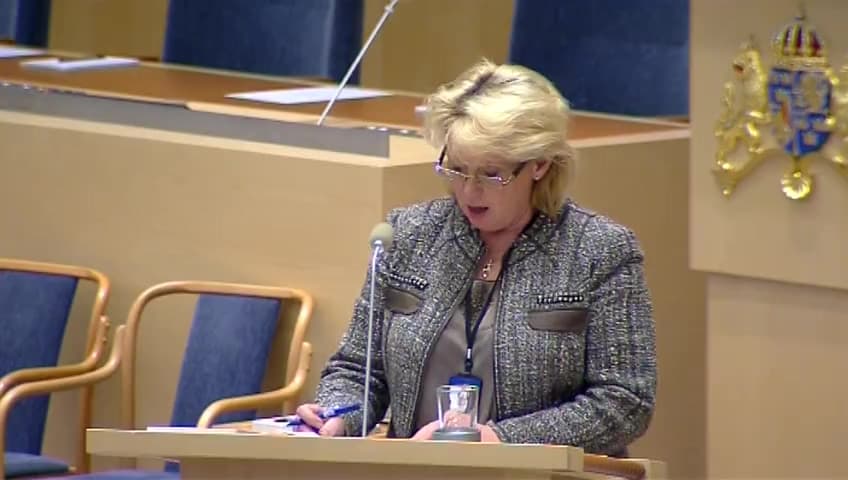 Stillbild från Interpellationsdebatt, Redovisning av utsläpp av växthusgaser