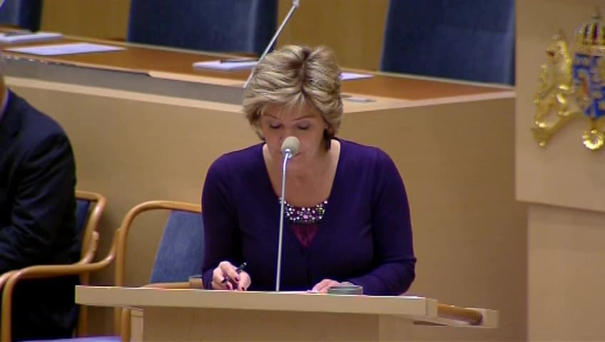 Stillbild från Interpellationsdebatt, Barn som berörs av vräkning