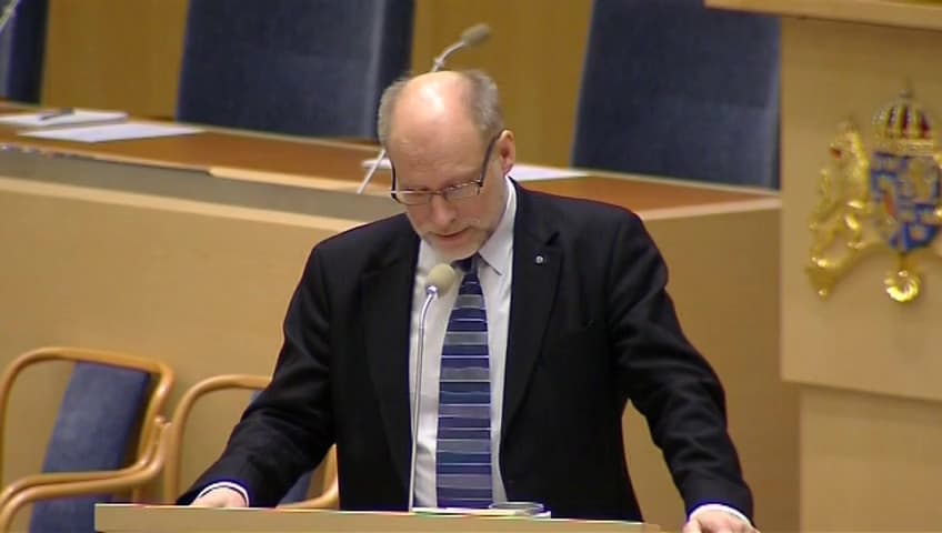 Stillbild från Interpellationsdebatt, Landshövding i Kalmar län
