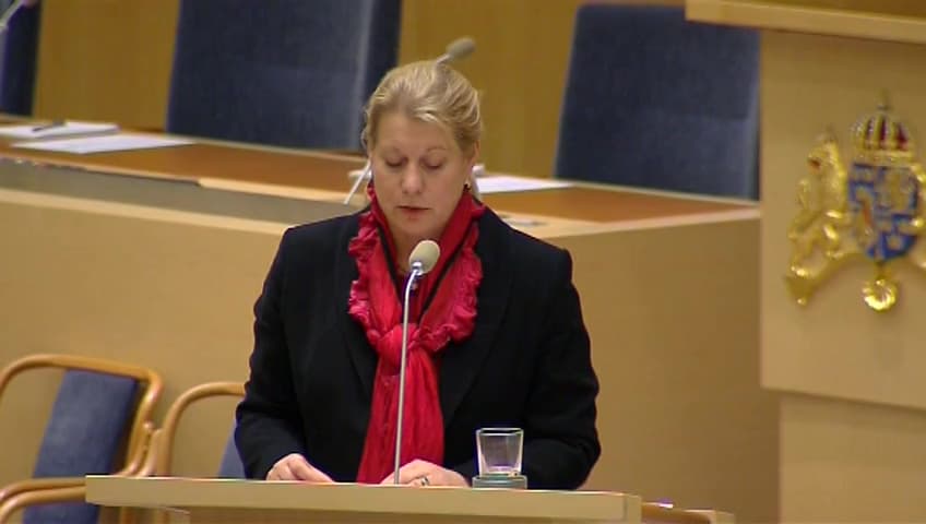 Stillbild från Interpellationsdebatt, Trafikverkets möjligheter att disponera anslag