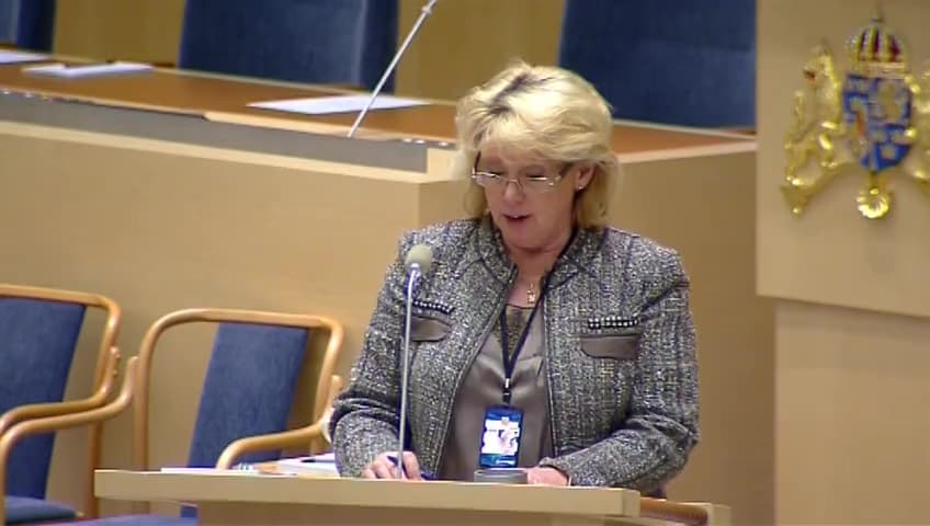 Stillbild från Interpellationsdebatt, Sveriges position i förhandlingarna under Durbanmötet