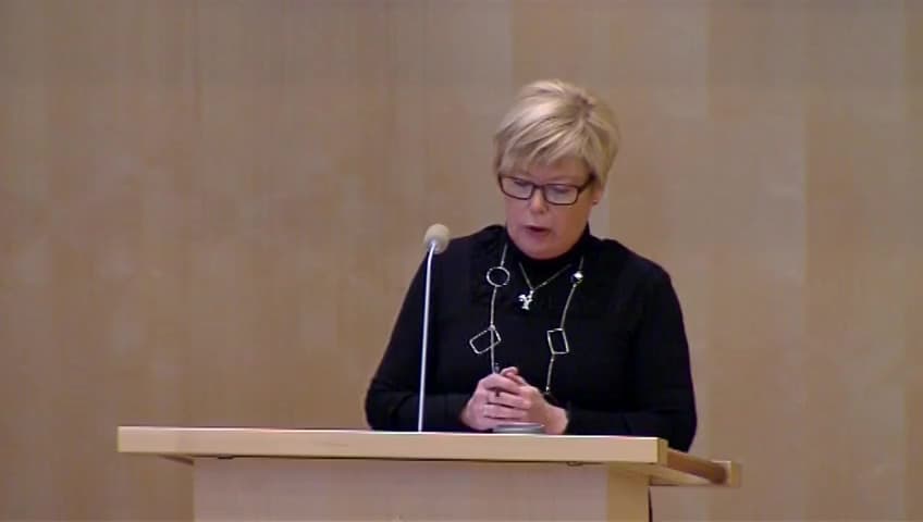 Stillbild från Debatt om förslag, Utgiftsområde 17 Kultur, medier, trossamfund och fritid