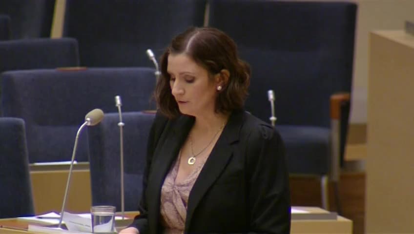 Stillbild från Interpellationsdebatt, Ökad makt över nationell budgetpolitik inom EU