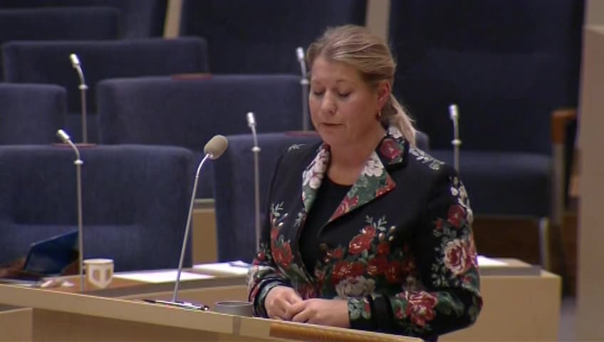 Stillbild från Interpellationsdebatt, Social dumpning för lastbilschaufförer och åkerier