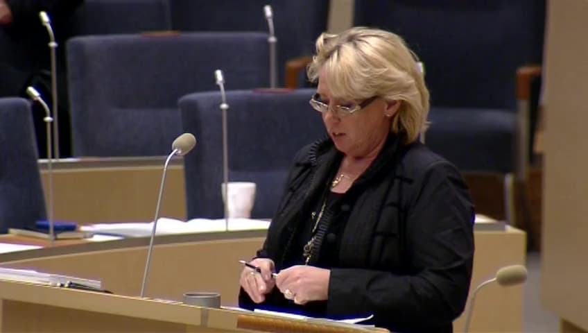 Stillbild från Interpellationsdebatt, Kammarkollegiets möjligheter att agera vid vattenreglering