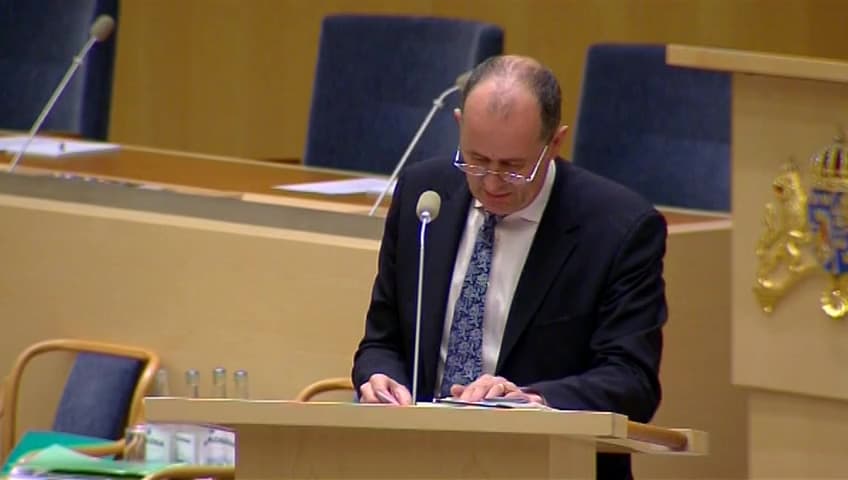 Stillbild från Interpellationsdebatt, Ägarstyrning i Nordea