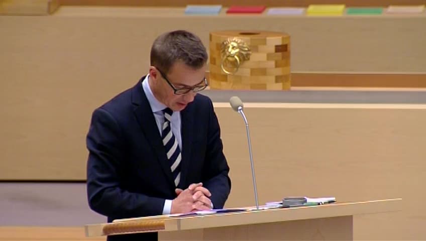 Stillbild från Interpellationsdebatt, Brister i arbetsskadeförsäkringen