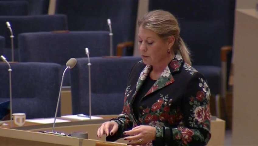 Stillbild från Interpellationsdebatt, Mälarbanan