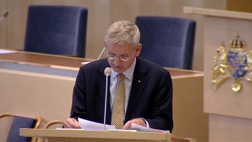 Stillbild från Interpellationsdebatt, Erkännande av Palestina