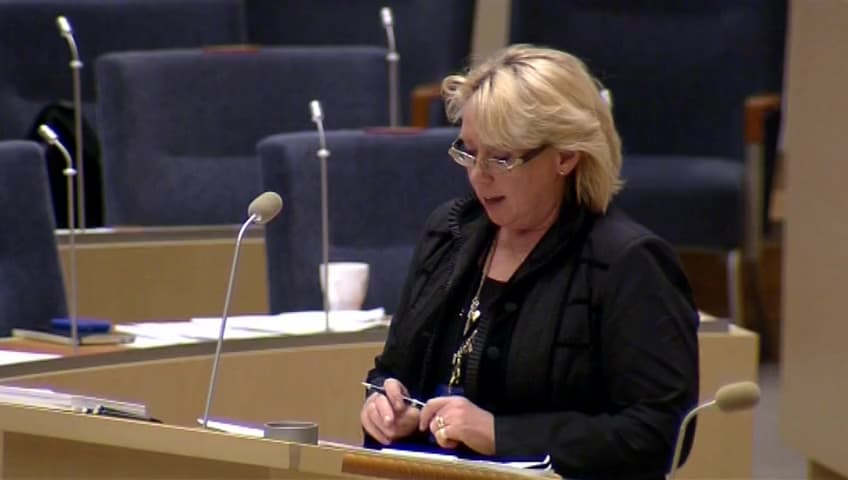 Stillbild från Interpellationsdebatt, Minskade utsläpp inom EU