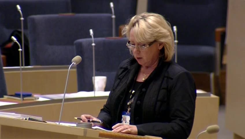 Stillbild från Interpellationsdebatt, Regeringens ståndpunkt i fråga om svaveldirektivet