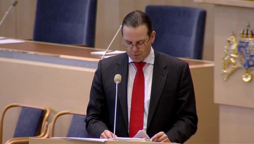 Stillbild från Interpellationsdebatt, Åtgärder mot skatteläckage