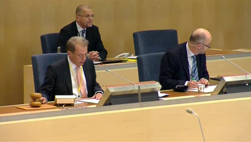 Stillbild från Debatt om förslag, Stärkt säkerhet i statens betalningar