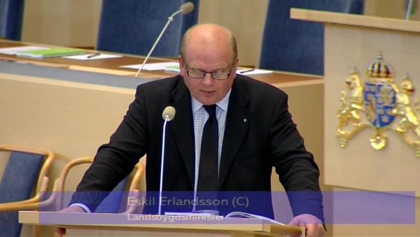 Stillbild från Interpellationsdebatt, Miljöanpassade kostråd