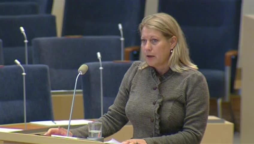 Stillbild från Interpellationsdebatt, Olovlig tung trafik i Sverige
