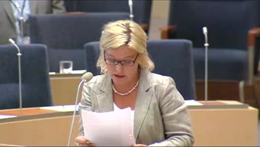 Stillbild från Interpellationsdebatt, Kvinnors situation på arbetsmarknaden