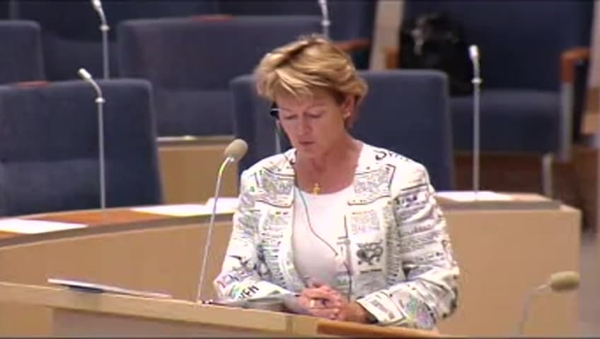 Stillbild från Interpellationsdebatt, Bevarandet av den unika konstsamlingen på Biby