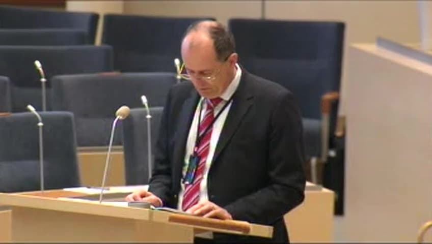 Stillbild från Interpellationsdebatt, Konkreta åtgärder mot utbetalningar av bonusar till chefer i statliga bolag